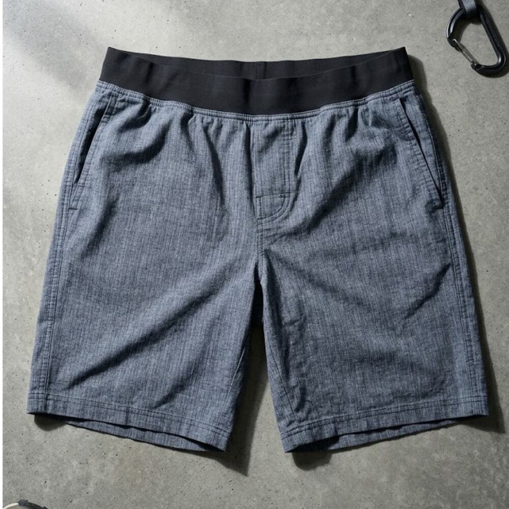 prAna Men's Large Textured Climbing Yoga Lounge Shorts UPF 50+ sun Pull On
